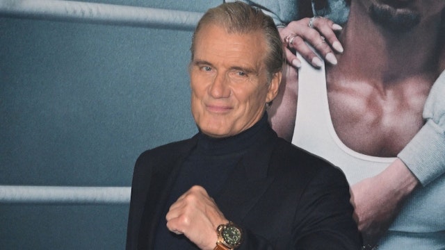 Swedish actor Dolph Lundgren arrives for the Los Angeles premiere of Creed III at the TCL Chinese Theater in Hollywood, California, on February 27, 2023.