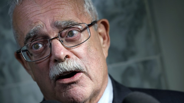 WASHINGTON, DC - MAY 16: U.S. Rep. Gerry Connolly (D-VA) speaks to reporters outside of a House Oversight Committee hearing on Washington, D.C. at the Rayburn House Office Building on May 16, 2023 in Washington, DC. Yesterday two of Connolly's staff members were attacked and injured by a man wielding a bat who came into his district office in Fairfax, Virginia.