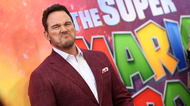 US actor Chris Pratt attends Universal's "The Super Mario Bros. Movie" special screening at the Regal LA Live in Los Angeles, April 1, 2023. (Photo by VALERIE MACON / AFP) (Photo by VALERIE MACON/AFP via Getty Images)