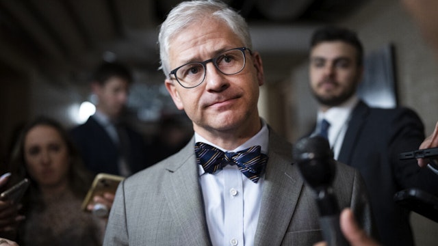 Rep. Patrick McHenry, R-N.C., is seen after a meeting of the House Republican Conference on Tuesday, April 18, 2023.