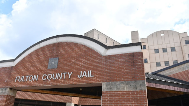 A general view of Fulton County Jail building during "Masks for the People" Initiative at Fulton County Jail on July 10, 2020 in Atlanta, Georgia.