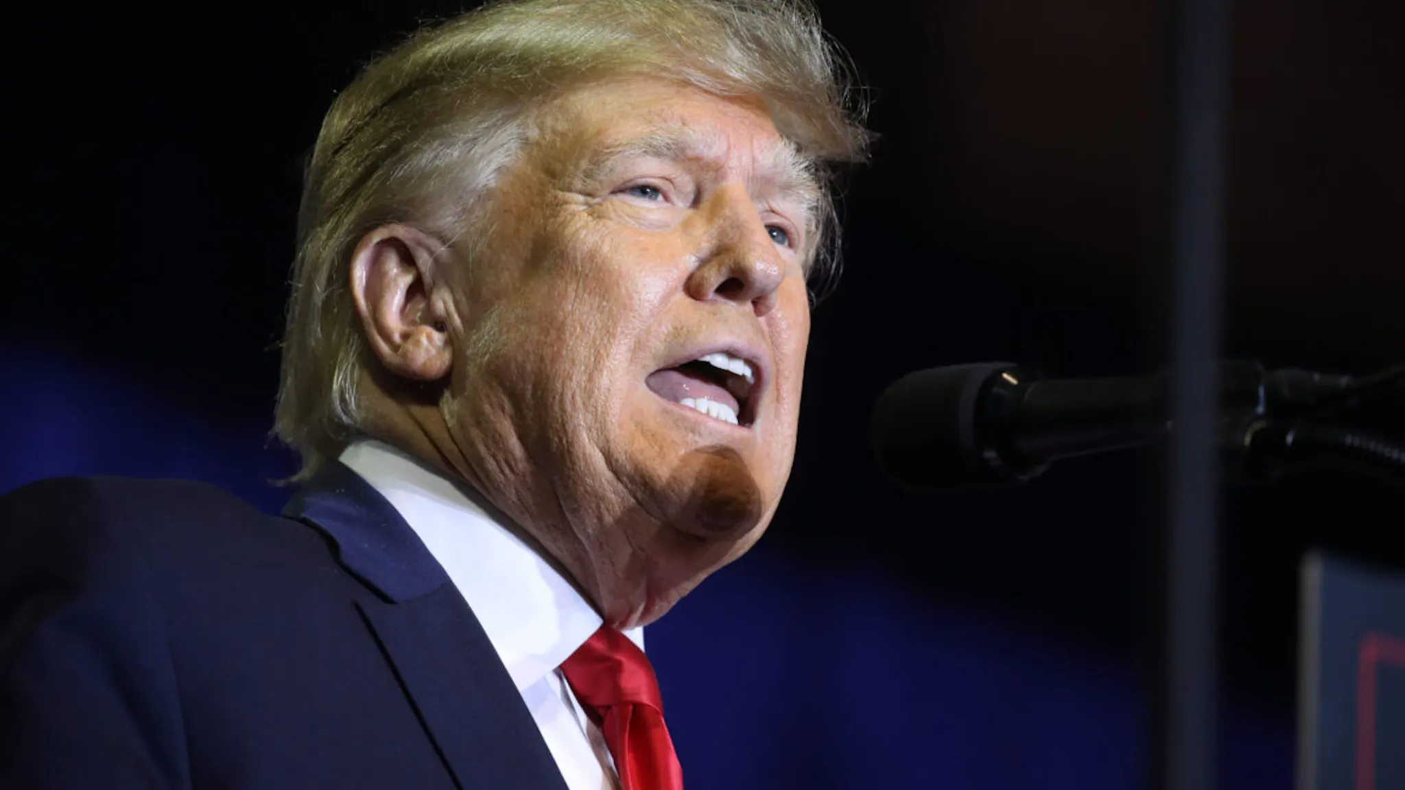 Donald Trump Former President Donald Trump speaks at a campaign rally on April 27, 2023 in Manchester, New Hampshire. Trump, who is currently dealing with a growing number of legal cases against him, is the Republican frontrunner for the Republican presidential ticket.