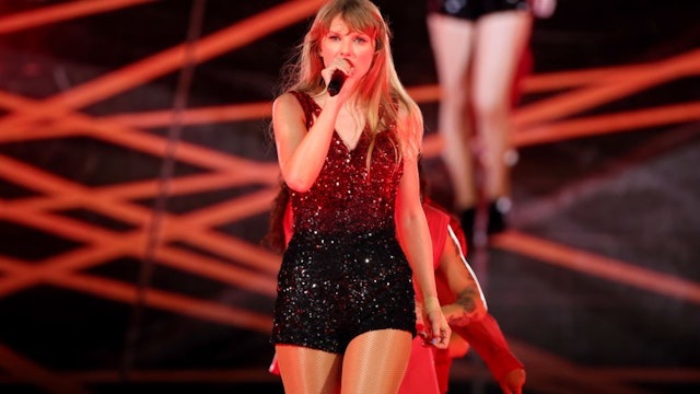 NASHVILLE, TENNESSEE - MAY 06: EDITORIAL USE ONLY Taylor Swift performs onstage during night two of Taylor Swift | The Eras Tour at Nissan Stadium on May 06, 2023 in Nashville, Tennessee. (Photo by John Shearer/TAS23/Getty Images for TAS Rights Management)