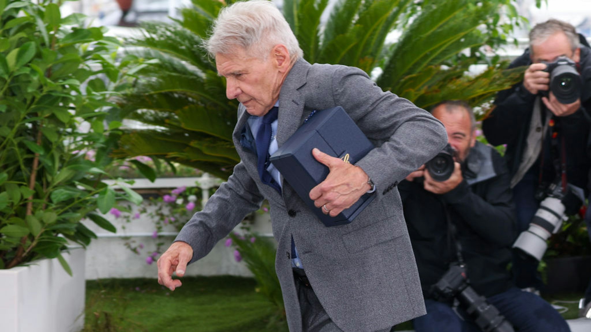 CANNES, FRANCE - MAY 19: Harrison Ford attends the "Indiana Jones And The Dial Of Destiny" photocall at the 76th annual Cannes film festival at Palais des Festivals on May 19, 2023 in Cannes, France. (Photo by