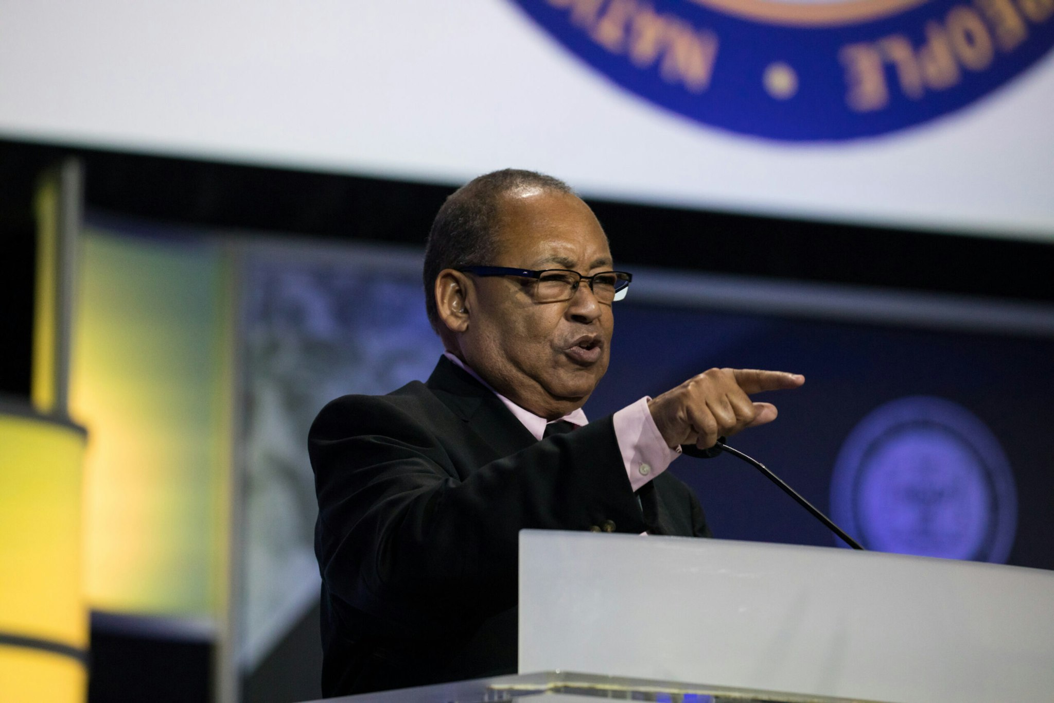 Leon Russell, Chairman, NAACP National Board of Directors, speaks during day three of the NAACPs 108th Annual Convention at the Baltimore Convention Center, in Baltimore, MD. On July 24, 2017. (Photo by Cheriss May) (Photo by Cheriss May/NurPhoto via Getty Images)