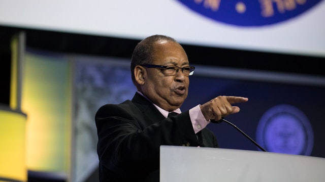 Leon Russell, Chairman, NAACP National Board of Directors, speaks during day three of the NAACPs 108th Annual Convention at the Baltimore Convention Center, in Baltimore, MD. On July 24, 2017. (Photo by Cheriss May) (Photo by Cheriss May/NurPhoto via Getty Images)