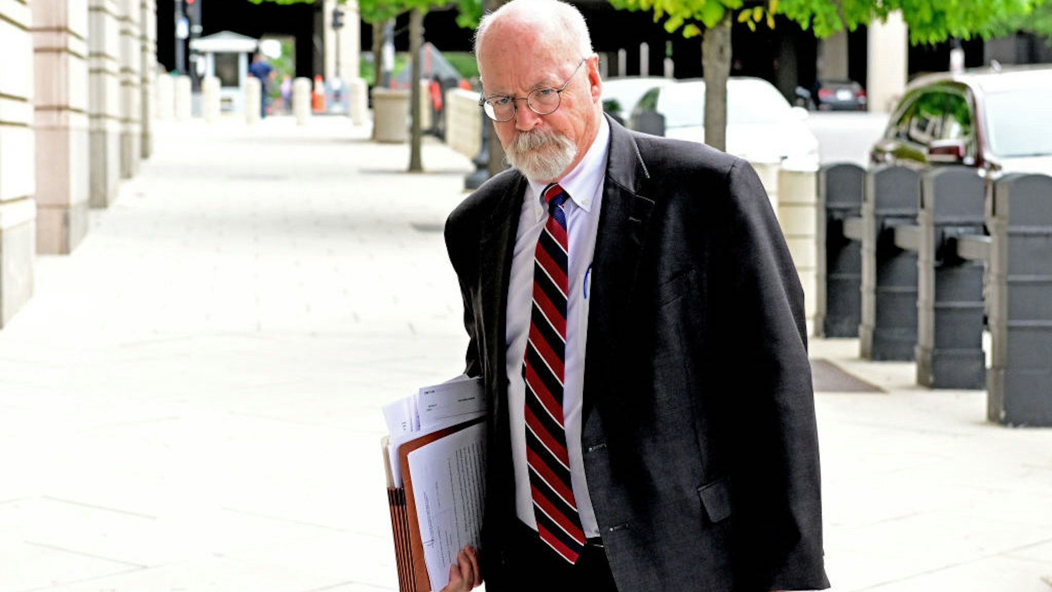WASHINGTON, DC - MAY 26: Special Counsel John Durham, who then-United States Attorney General William Barr appointed in 2019 after the release of the Mueller report to probe the origins of the Trump-Russia investigation, arrives for his trial at the United States District Court for the District of Columbia on May 26, 2022 in Washington, DC. (Photo by Ron Sachs/Consolidated News Pictures/Getty Images)