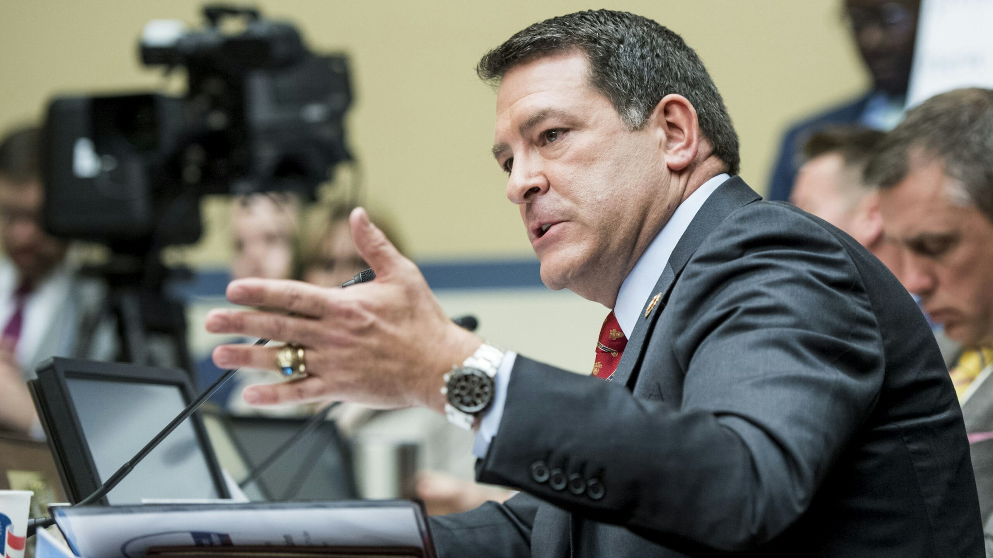 UNITED STATES - FEBRUARY 27: Rep. Mark Green, R-Tenn., questions Michael Cohen, former attorney for President Donald Trump, during the House Oversight and Reform Committee hearing on Russian interference in the 2016 election on Wednesday, Feb. 27, 2019.