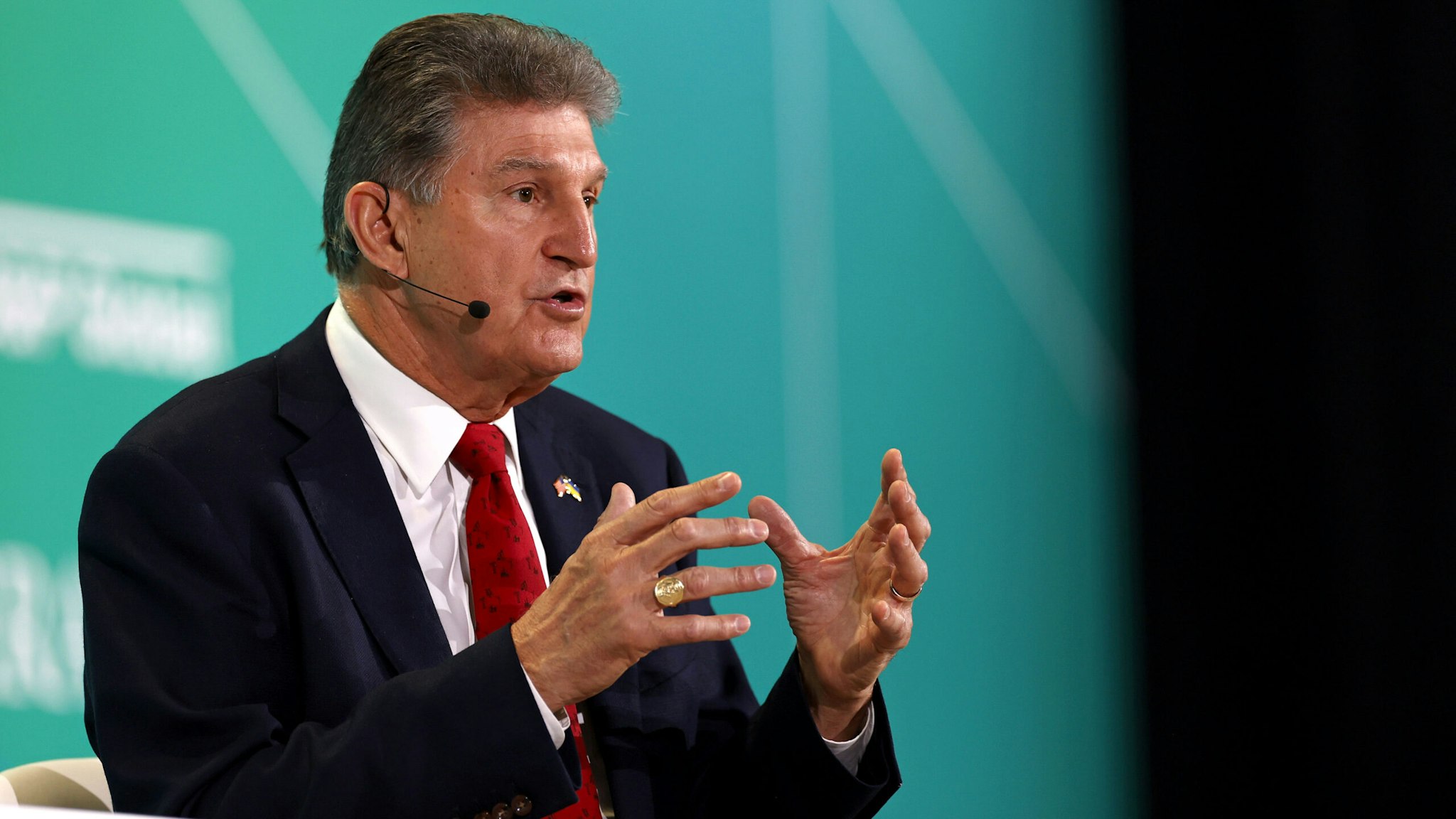Senator Joe Manchin, a Democrat from West Virginia, speak during the 2023 CERAWeek by S&amp;P Global conference in Houston, Texas, US, on Friday, March 10, 2023. The global energy industry is facing a welter of uncertainty and change -- driven by the effects of the global pandemic; shifting geopolitics and a war launched by one of the world's major energy powers; high energy prices; supply chain and infrastructure constraints; and economic instability.