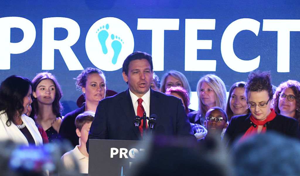 DeSantis defends Florida’s 6-week abortion ban against Trump’s criticism.