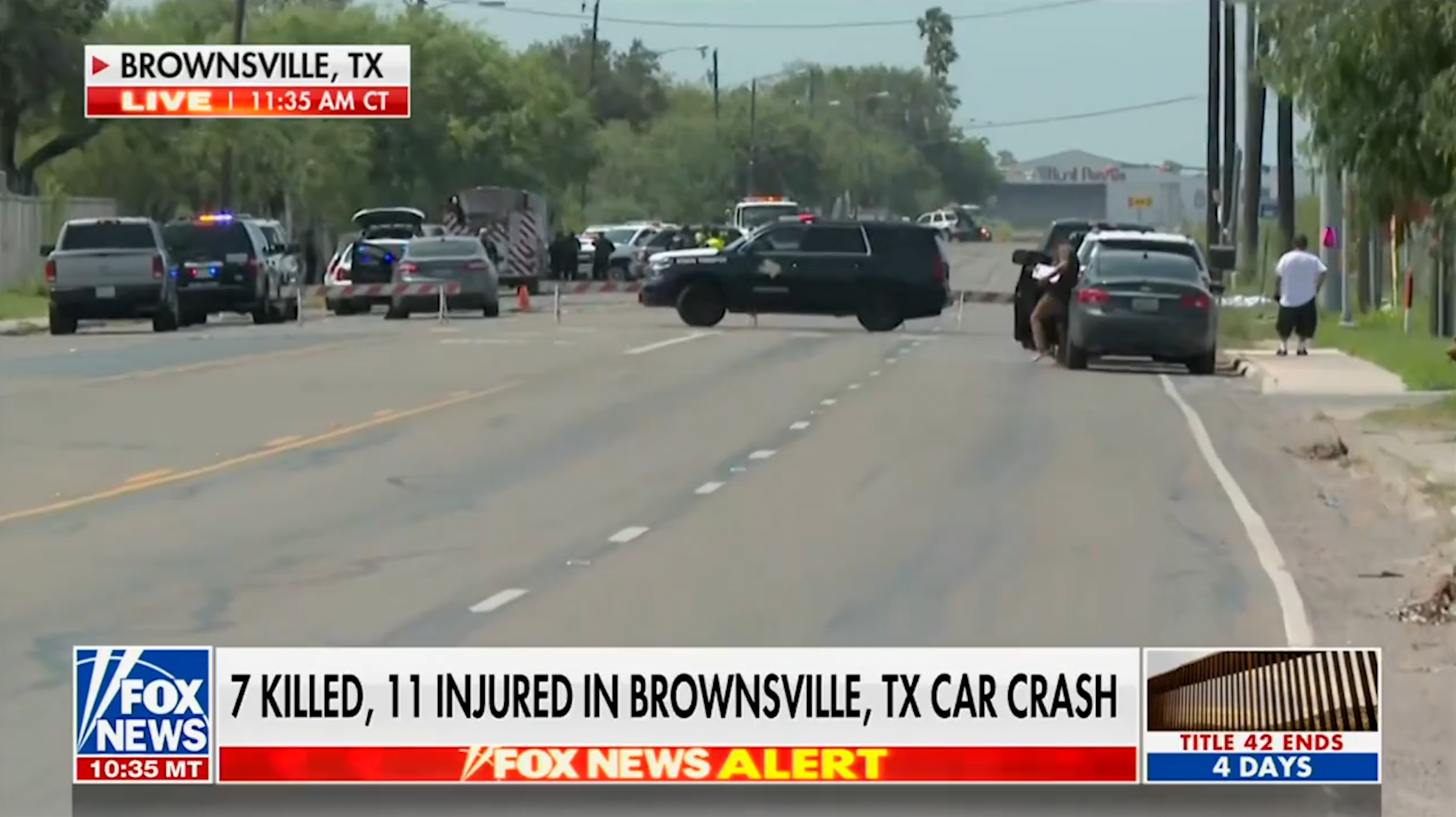 7 dead, multiple injured at US-Mexico border as car hits pedestrians.