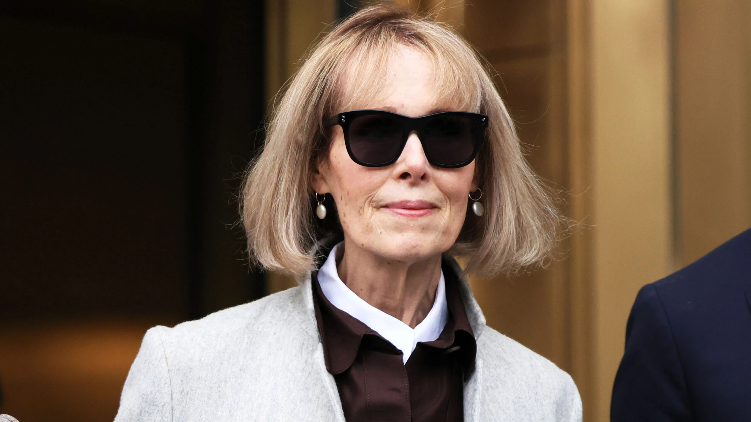 NEW YORK, NEW YORK - APRIL 25: Magazine Columnist E. Jean Carroll leaves after the first day of her civil trial against former President Donald Trump at Manhattan Federal Court on April 25, 2023 in New York City. Jury selections begin in the Carroll civil trial against the former president, which she alleges attacked and sexually assaulted her in a dressing room of a luxury department store in the 1990s. The lawsuit comes after the passage of the Adult Survivors Act, a 2022 New York law that gave a one-year window beginning in November of that year for people to sue their alleged assailants even if the statute of limitations had expired, which had happened in Carroll’s case. The former president has stated that this never happened and has denied meeting her.