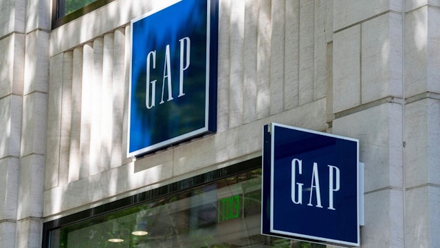 Signage outside a Gap store in San Francisco, California, US, on Thursday, April 27, 2023.