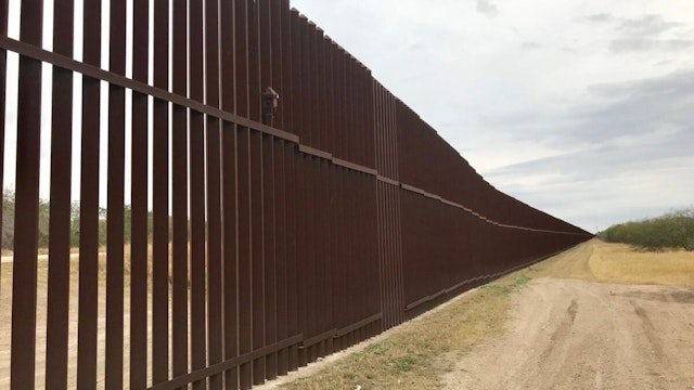 Border Wall in Texas - stock photo