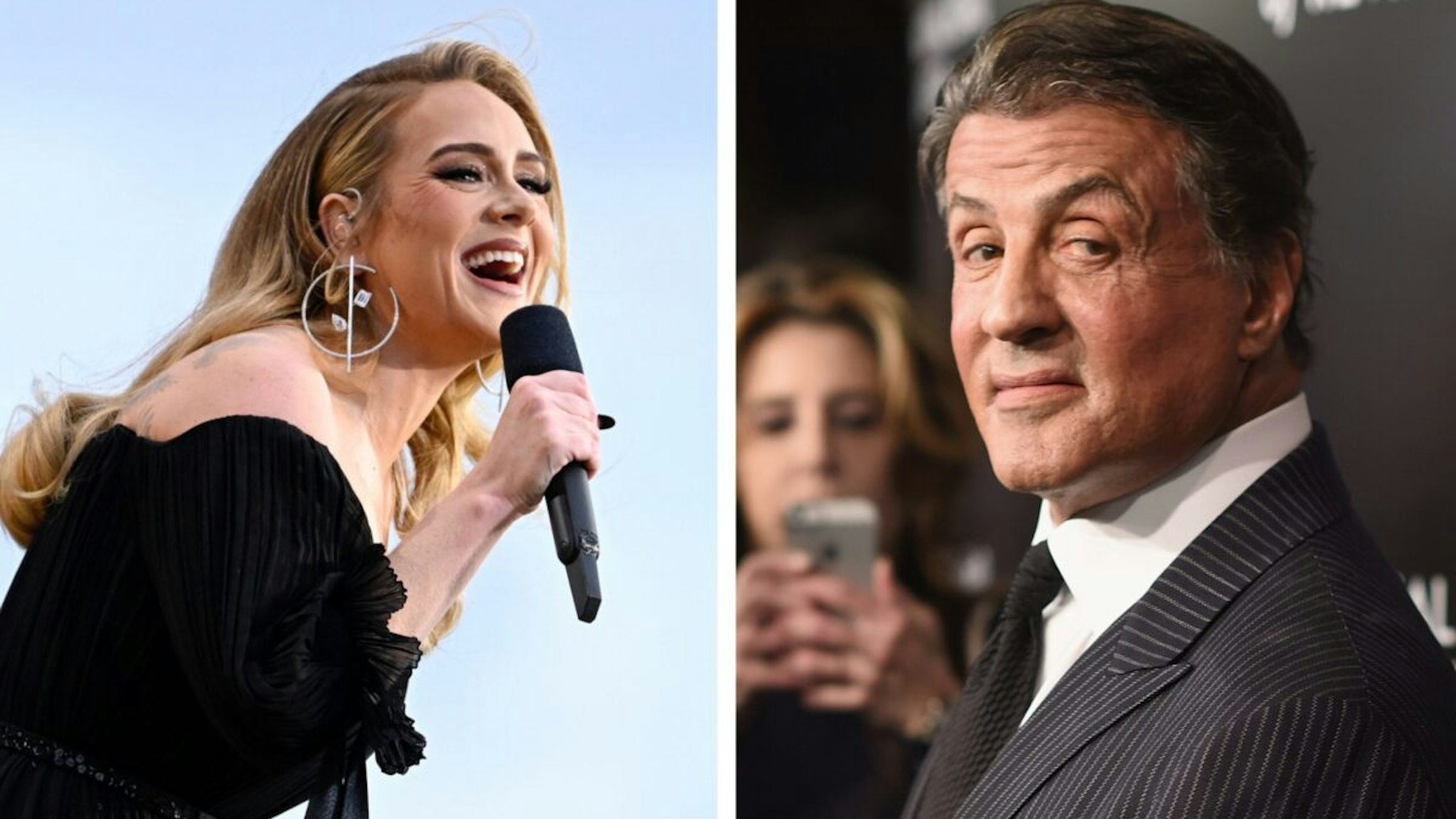 Adele and Sylvester Stallone