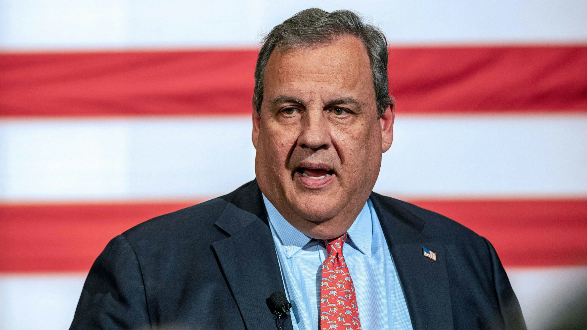 Former New Jersey Governor Chris Christie speaks during a New Hampshire Town Hall at Saint Anselm College in Goffstown, New Hampshire, on June 6, 2023. Christie is expected to announce his run for the presidency.