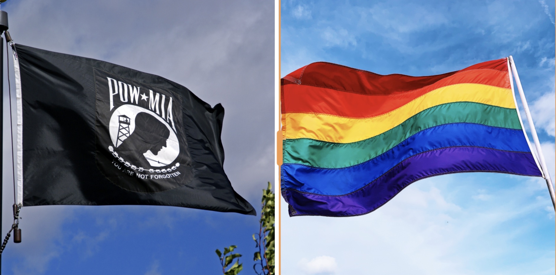Town angers residents by replacing POW/MIA banner with Pride flag.