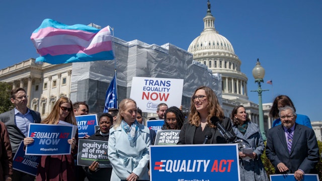WASHINGTON, DC - APRIL 01: Sarah McBride, National Press secretary of Human Rights Collation speaks on introduction of the Equality Act, a comprehensive LGBTQ non-discrimination bill at the US Capitol on April 01, 2019 in Washington, DC. Ahead of International Transgender Day of Visibility, a bipartisan majority of the U.S. House on voted in favor of a resolution opposing the Trump-Pence discriminatory ban on transgender troops.