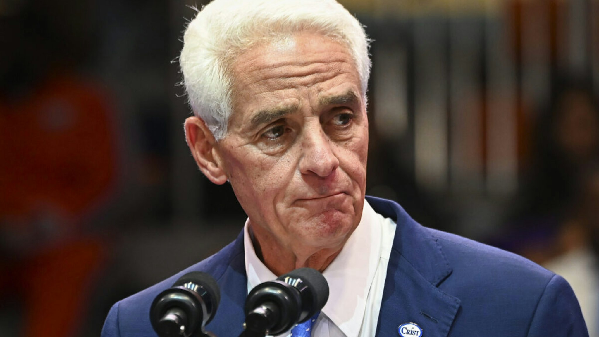 Charlie Crist, Democratic gubernatorial candidate for Florida, speaks during a DNC rally in Miami Gardens, Florida, US, on Tuesday, Nov. 1, 2022.