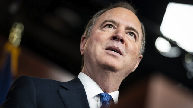 Rep. Adam Schiff, D-Calif., speaks during a news conference in response to House Speaker Kevin McCarthy's vow to block him from being a part the Intelligence Committee, on Capitol Hill on Wednesday, January 25, 2023, in Washington DC.