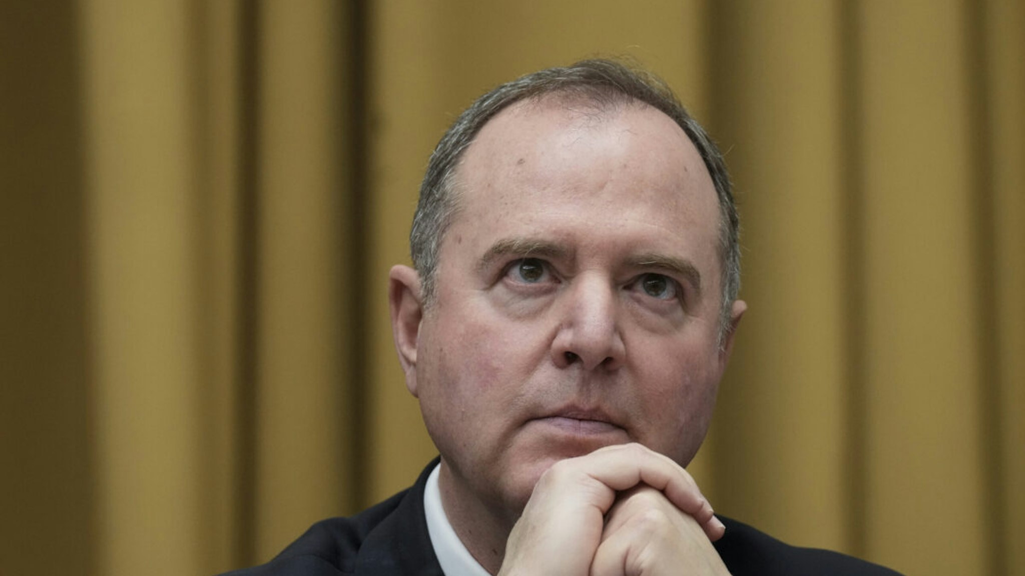 U.S. Rep. Adam Schiff (D-CA) attends a business meeting prior to a hearing on U.S. southern border security on Capitol Hill, February 01, 2023 in Washington, DC.