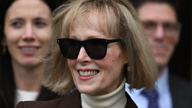 US magazine columnist E. Jean Carroll departs the Manhattan Federal Court in New York City on May 9, 2023.