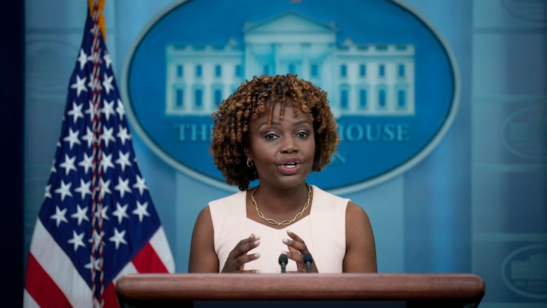WASHINGTON, DC - MAY 25: White House Press Secretary Karine Jean-Pierre speaks during the daily press briefing at the White House May 25, 2023 in Washington, DC. Jean-Pierre spoke on a range of issues, including ongoing negotiations about the debt ceiling between the White House and House Republican leadership.