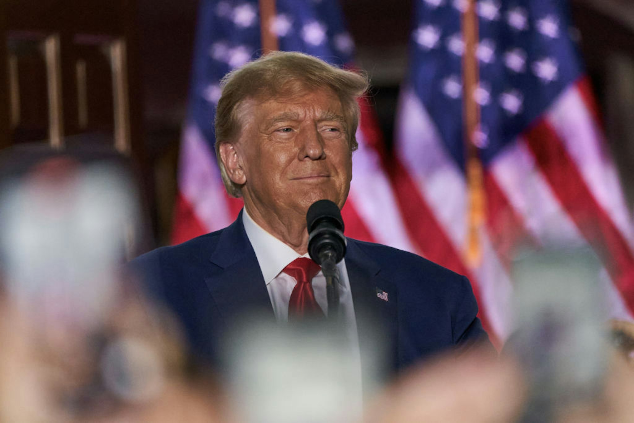 Former US President Donald Trump during an event at Trump National Golf Club in Bedminster, New Jersey, US, on Tuesday, June 13, 2023. Trump today pleaded not guilty in a Miami courtroom to federal charges he mishandled state secrets and immediately resumed rallying supporters behind his 2024 presidential bid.