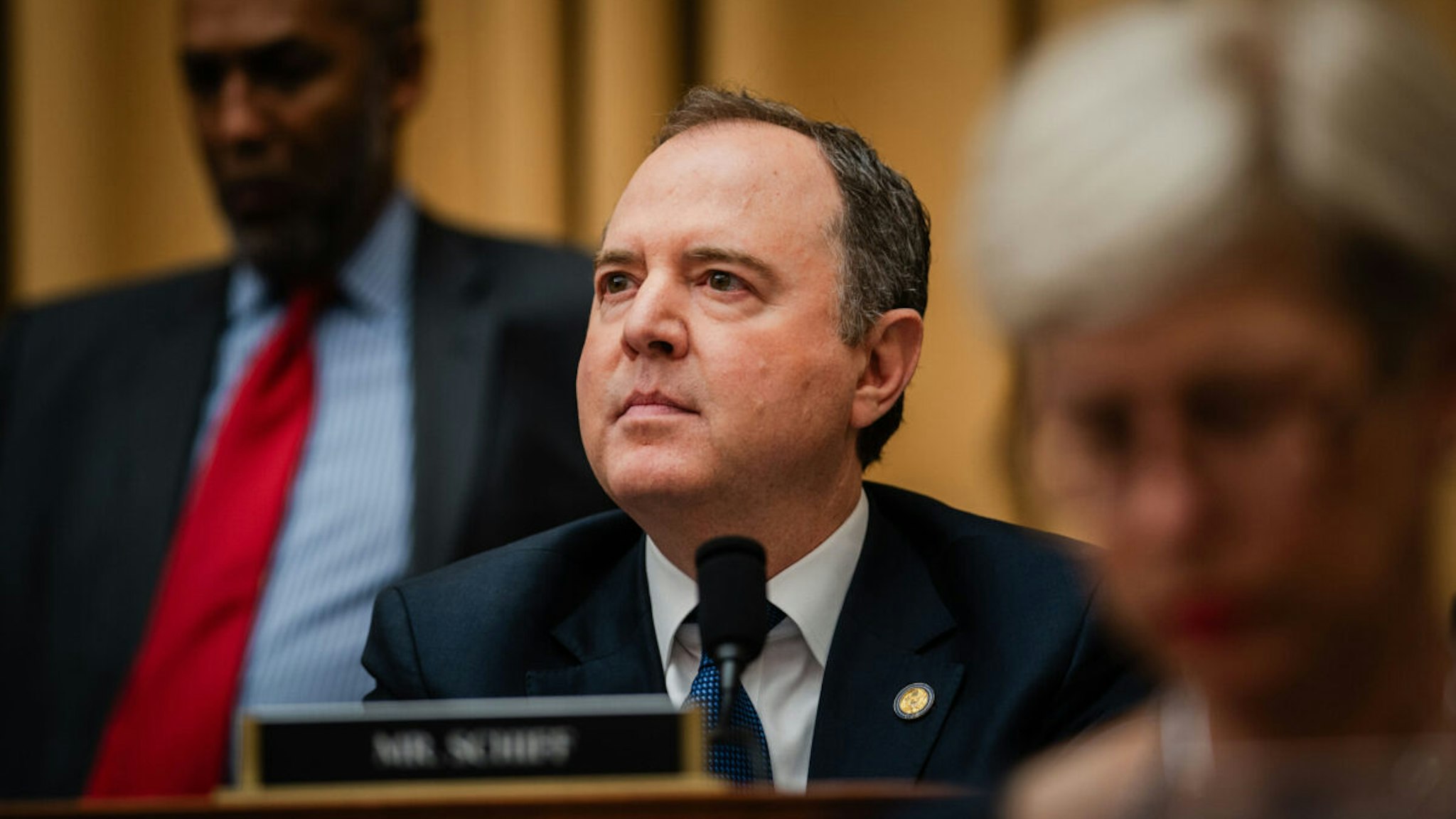 Rep. Adam Schiff (D-CA) looks on during a hearing with former Justice Department Special Counsel John Durham before the House Judiciary Committee at the Rayburn House Office Building on Wednesday, June 21, 2023 in Washington, DC.