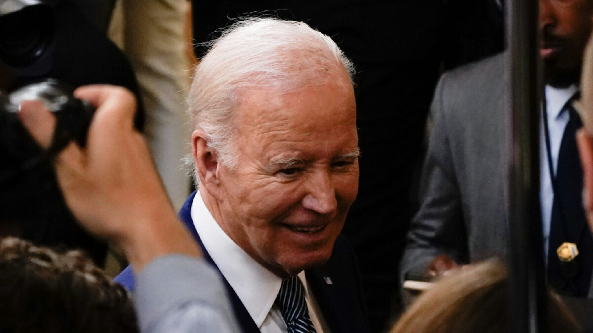 US President Joe Biden exits after speaking during an event in the East Room of the White House in Washington, DC, US, on Monday, June 26, 2023.