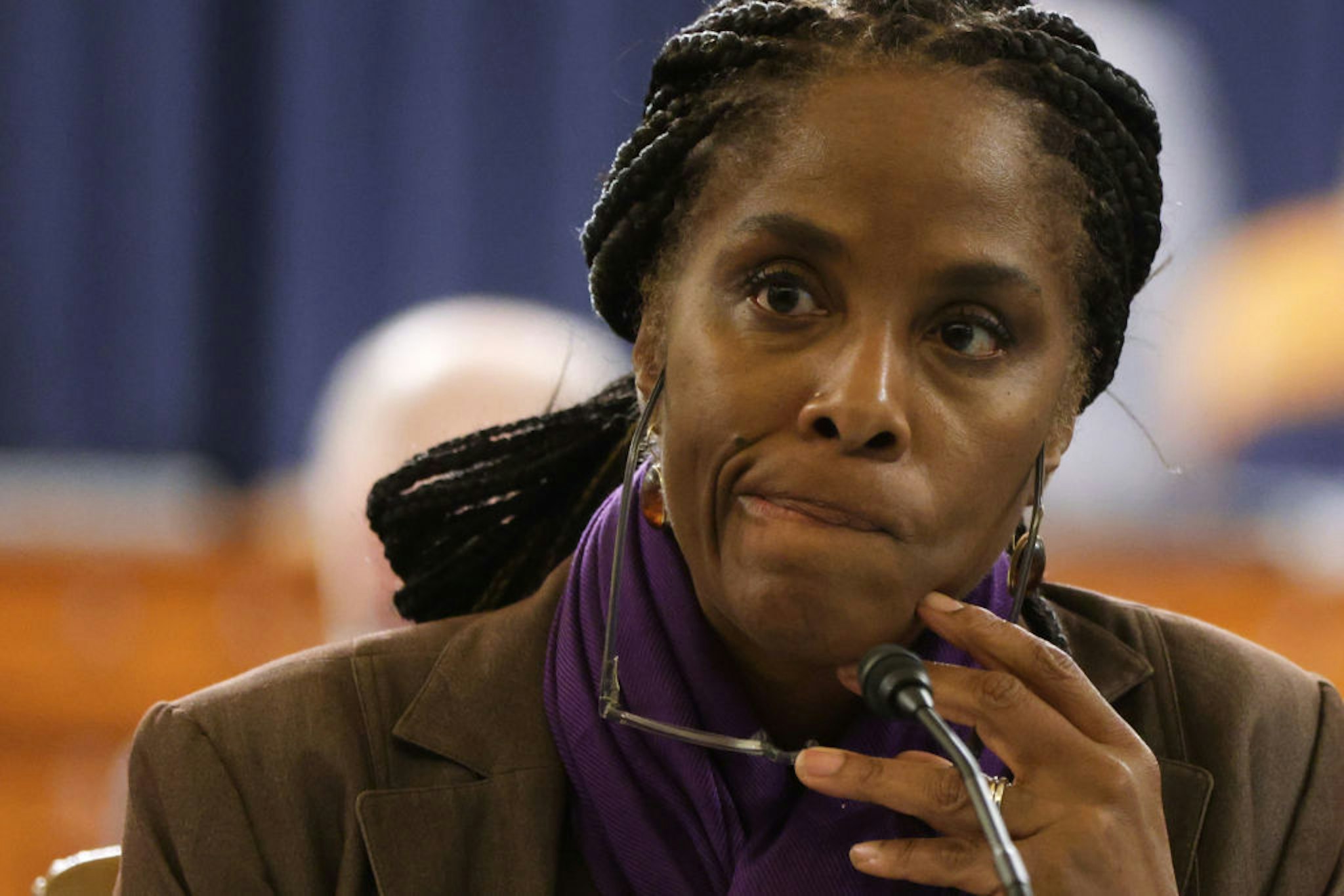 WASHINGTON, DC - SEPTEMBER 14: U.S. Rep. Stacey Plaskett (D-VI) listens during a markup hearing at Longworth House Office Building September 14, 2021 on Capitol Hill in Washington, DC. House Ways And Means Committee continued its markup on a third day for the Democrats' $3.5 trillion spending package. (Photo by Alex Wong/Getty Images)