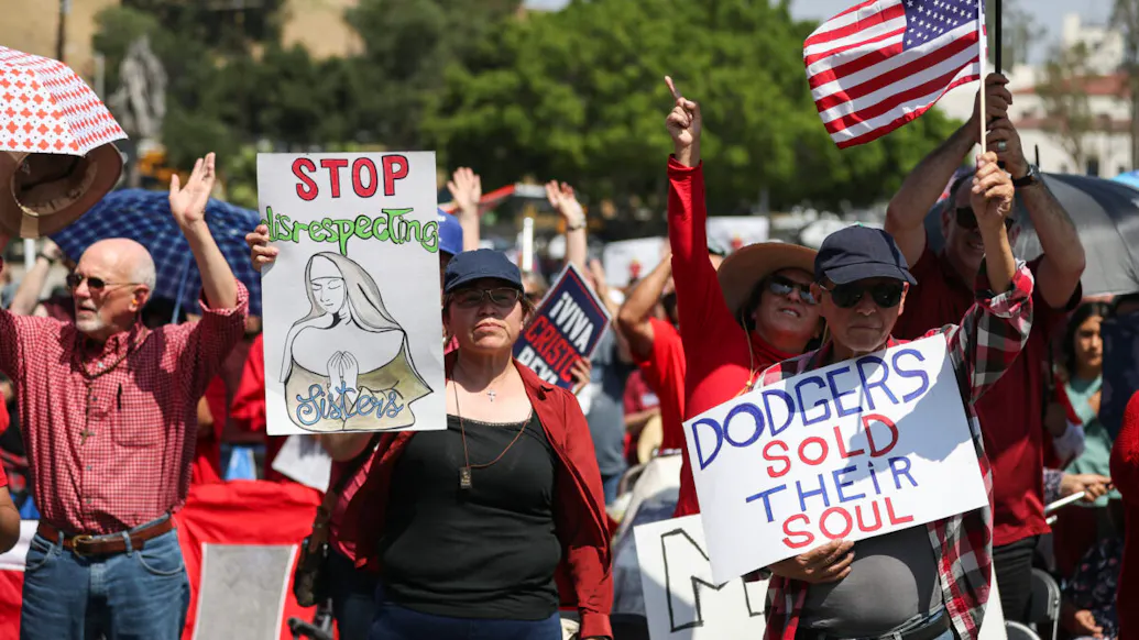Large Group Protests Dodgers’ Pride Night; Sparse Crowd Watches Drag ‘Nuns’ Get Honored