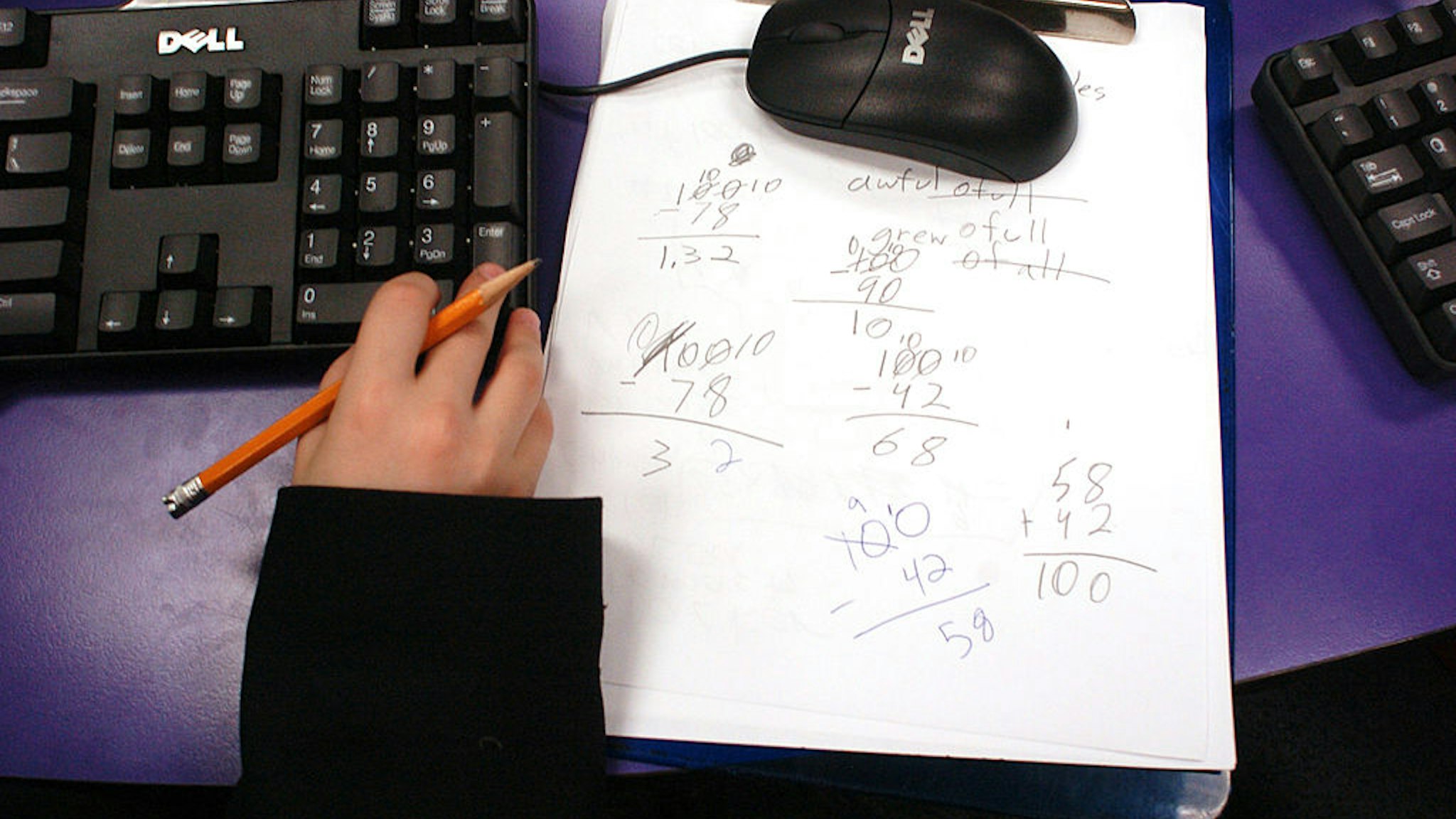 NEW YORK - JANUARY 11: A young student's computer work station during her after-school learning program on January 11, 2006 at SCORE! Educational Center in Manhattan, New York. There are 168 SCORE! centers around the country. On average students attend a one-hour session twice a week. (Photo by Farah Nosh/Getty Images)