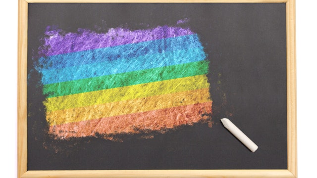Blackboard with the international flag of peace drawn on.(series).