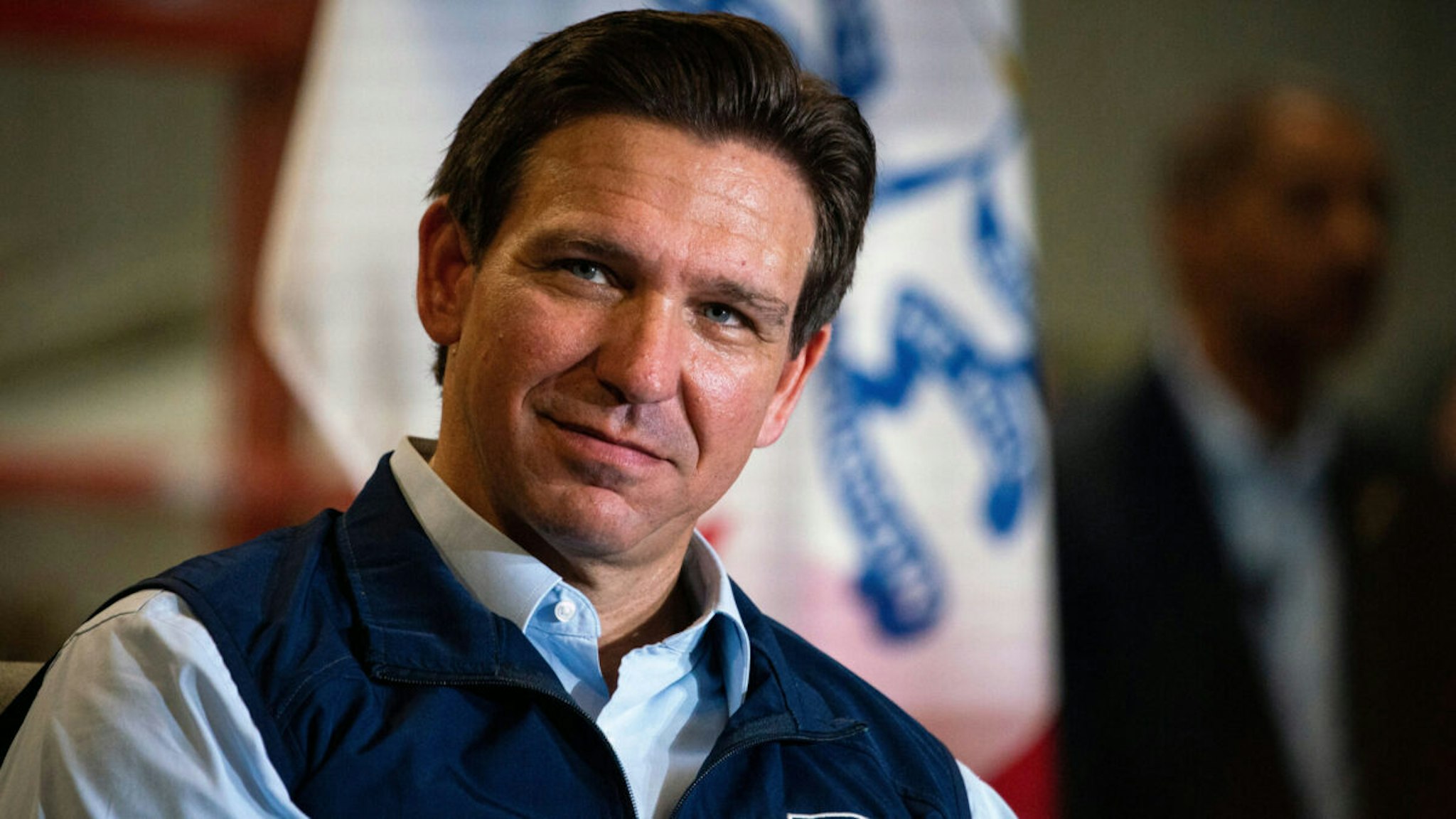 Ron DeSantis, governor of Florida, during a campaign event at Port Neal Welding in Salix, Iowa, US, on Wednesday, May 31, 2023. DeSantis is kicking off his 2024 Republican presidential campaign this week with a trip to early voting states where he must prove that he can engage in the retail politics necessary to attract primary voters and show he's a credible alternative to Donald Trump.