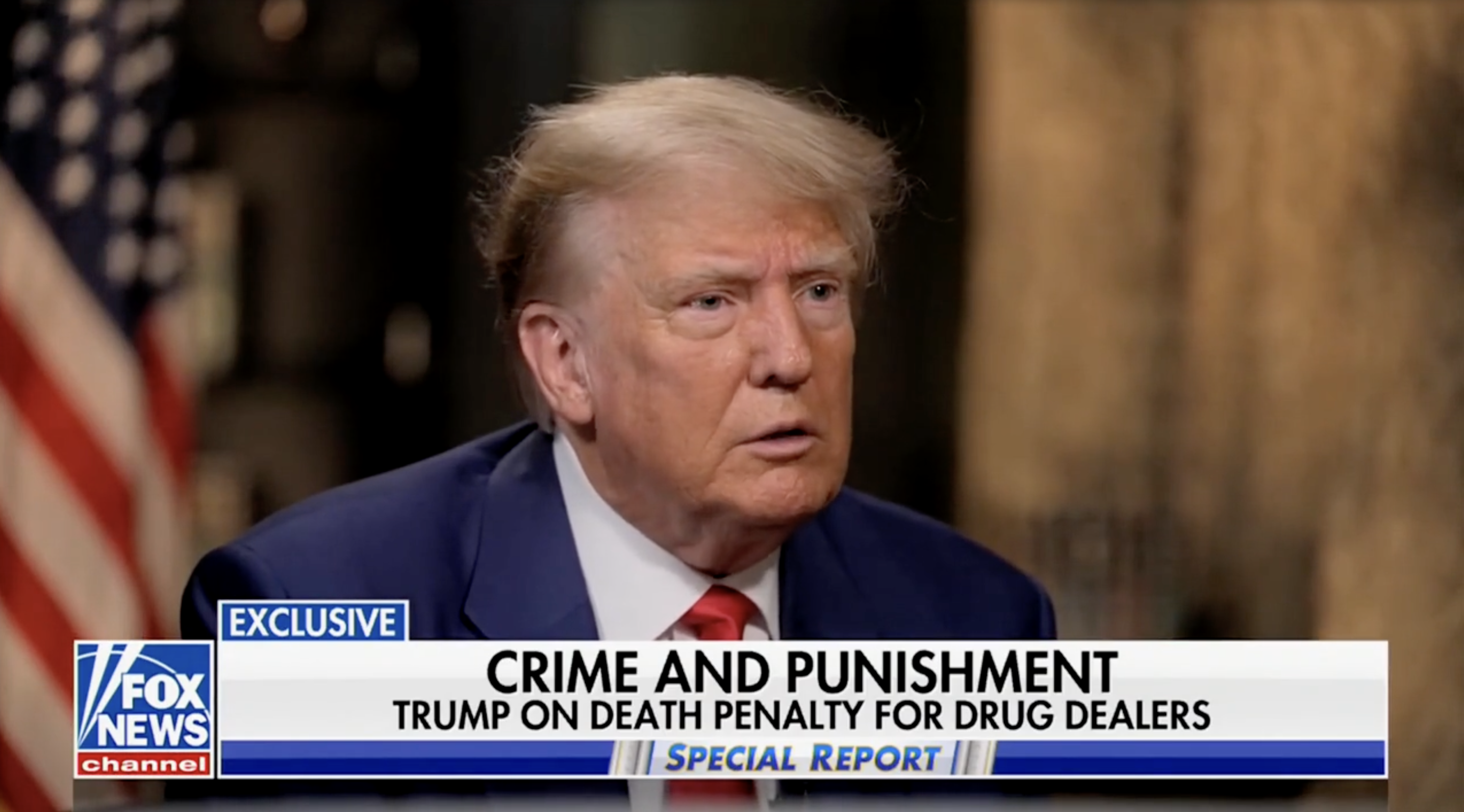 Trump questioned about supporting execution of drug dealers despite pardoning some and signing ‘First Step Act’.