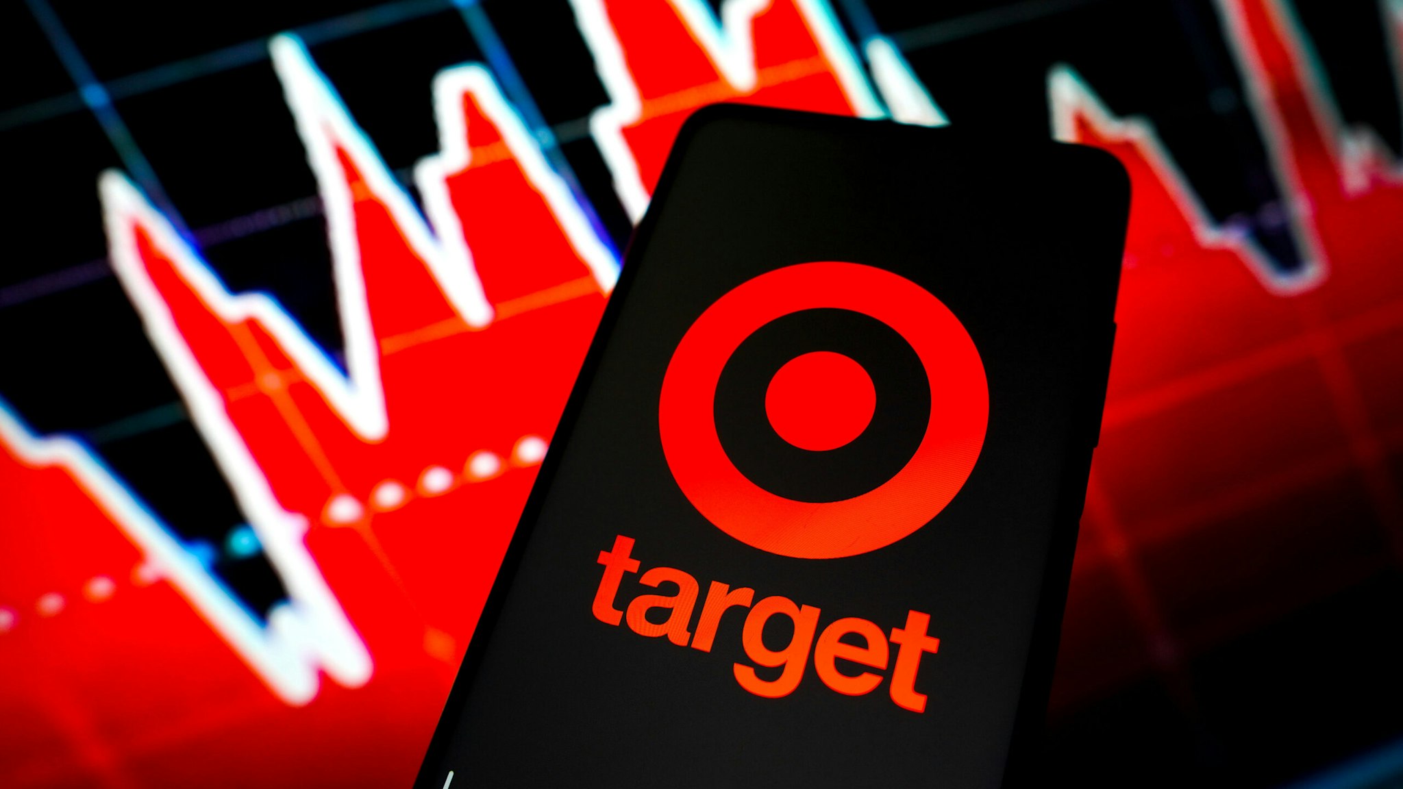BRAZIL - 2022/05/18: In this photo illustration, the Target Corporation logo seen displayed on a smartphone screen.