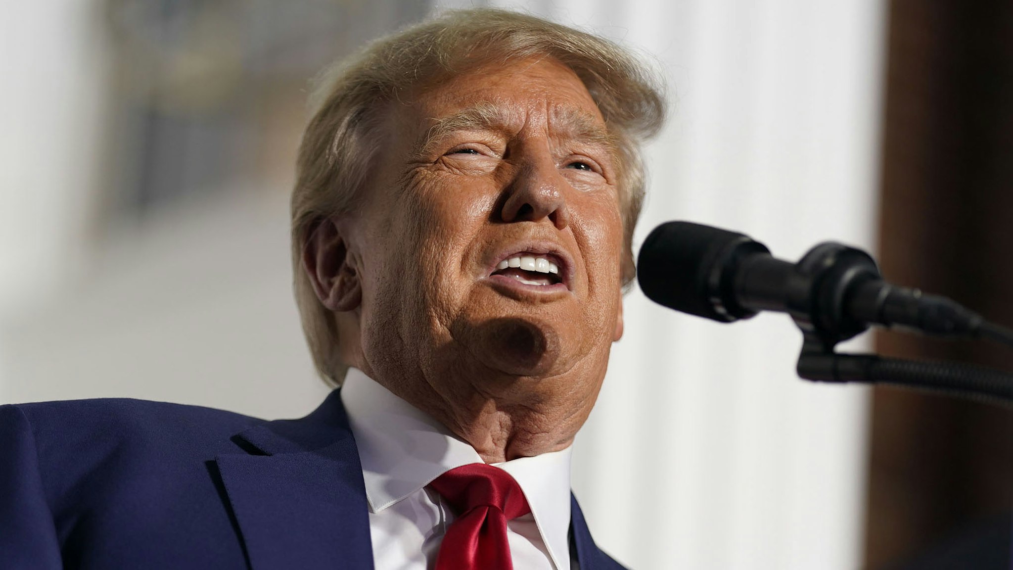 BEDMINSTER, NJ - June 13 : Former president Donald Trump speaks during an event at Trump National Golf Club in Bedminster, N.J. on Tuesday, June 13, 2023, following a first court appearance at Wilkie D. Ferguson Jr. U.S. Courthouse, in Miami, FL.