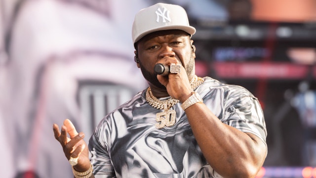LONDON, ENGLAND - JULY 09: (EDITORIAL USE ONLY) 50 Cent performs during day three of Wireless Festival 2023 at Finsbury Park on July 09, 2023 in London, England.