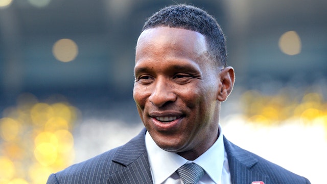 NEWCASTLE UPON TYNE, ENGLAND - MAY 16: Former Newcastle goalkeeper Shaka Hislop before the Premier League match between Newcastle United and Arsenal at St. James Park on May 16, 2022 in Newcastle upon Tyne, England.