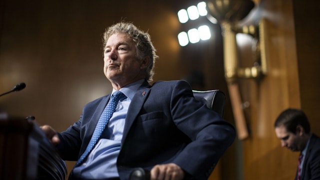 Senator Rand Paul, a Republican from Kentucky, during a Senate Foreign Relations Committee hearing in Washington, D.C., U.S., on Tuesday, April 26, 2022.