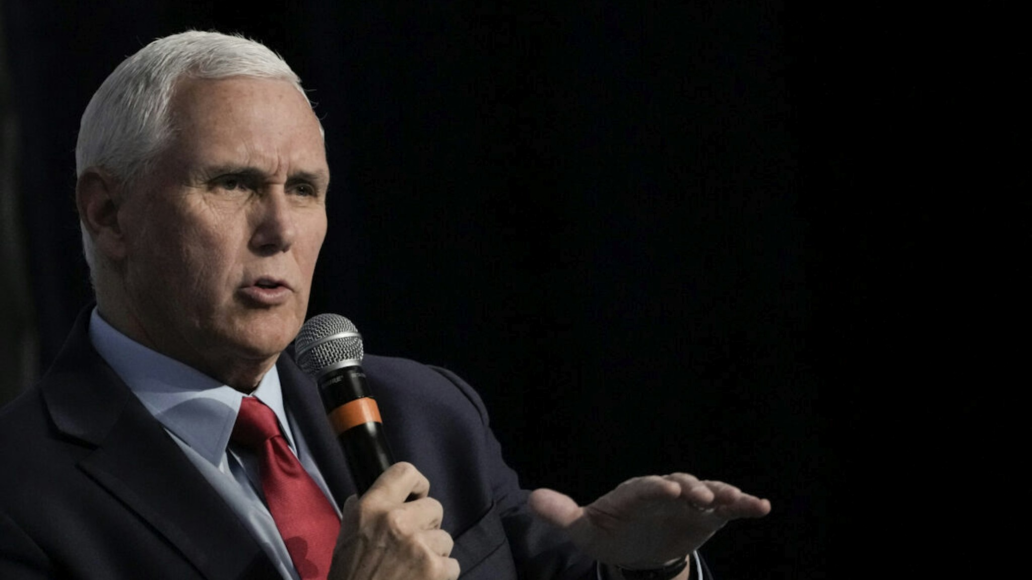 Former U.S. Vice President Mike Pence speaks at the National Review Institute's 2023 Ideas Summit March 31, 2023 in Washington, DC.