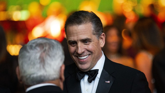 Hunter Biden, son of US President Joe Biden, during a state dinner for Indian Prime Minister Narendra Modi hosted by US President Joe Biden and First Lady Jill Biden at the White House in Washington, DC, US, on Thursday, June 22, 2023. Biden and Modi announced a series of defense and commercial deals designed to improve military and economic ties between their nations during a state visit today.