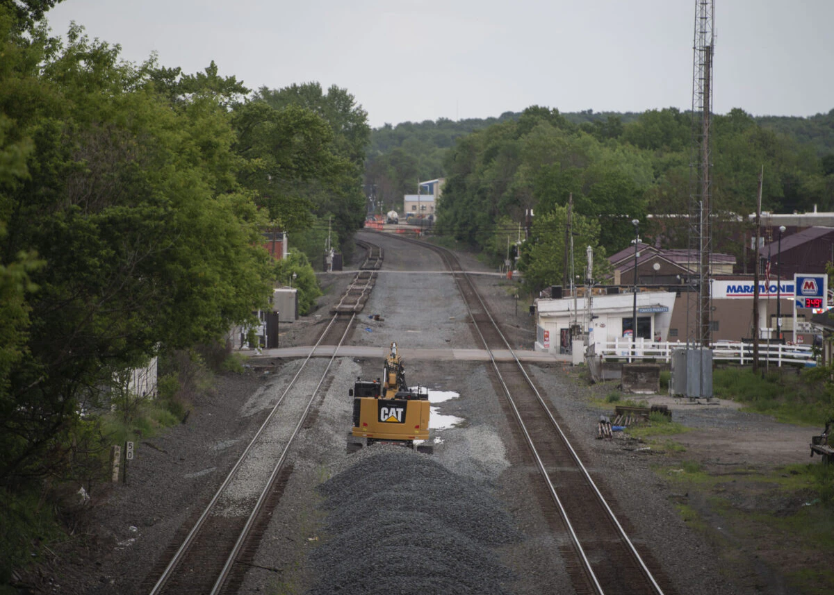 Railroad tracks in East Palestine, Ohio, US, on Sunday, May 28, 2023. In the Ohio town where a Norfolk Southern train carrying hazardous chemicals derailed in February, recovery efforts are undercut by lingering uncertainty.