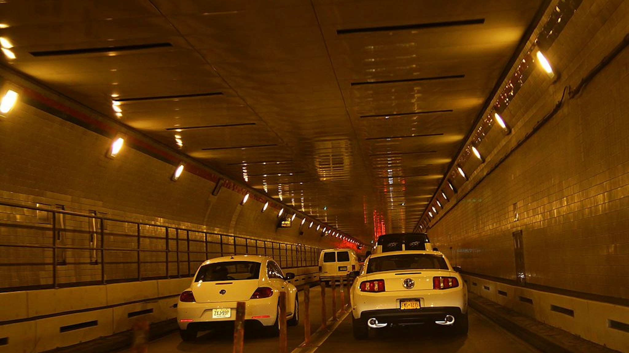 NEW YORK - MAY 11: Inside the Lincoln Tunnel, in New York, New York on MAY 11, 2012. (Photo By Raymond Boyd/Michael Ochs Archives/Getty Images)