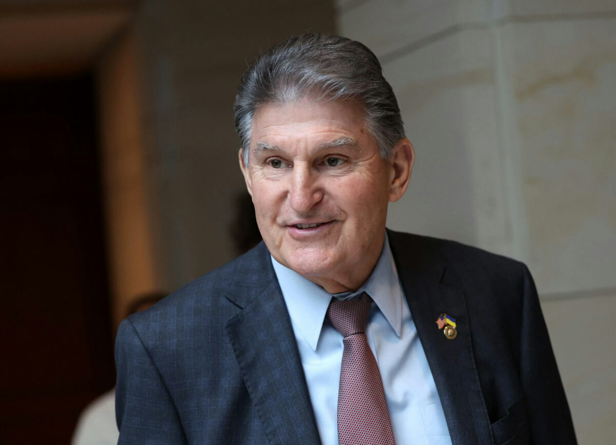 WASHINGTON, DC - FEBRUARY 15: U.S. Sen. Joe Manchin (D-WV) arrives for a Senate briefing on China at the U.S Capitol on February 15, 2023 in Washington, DC. Members of the Biden administration, including representatives from the Defense Department, briefed Senators on China and the recent suspected spy balloon that was shot down.