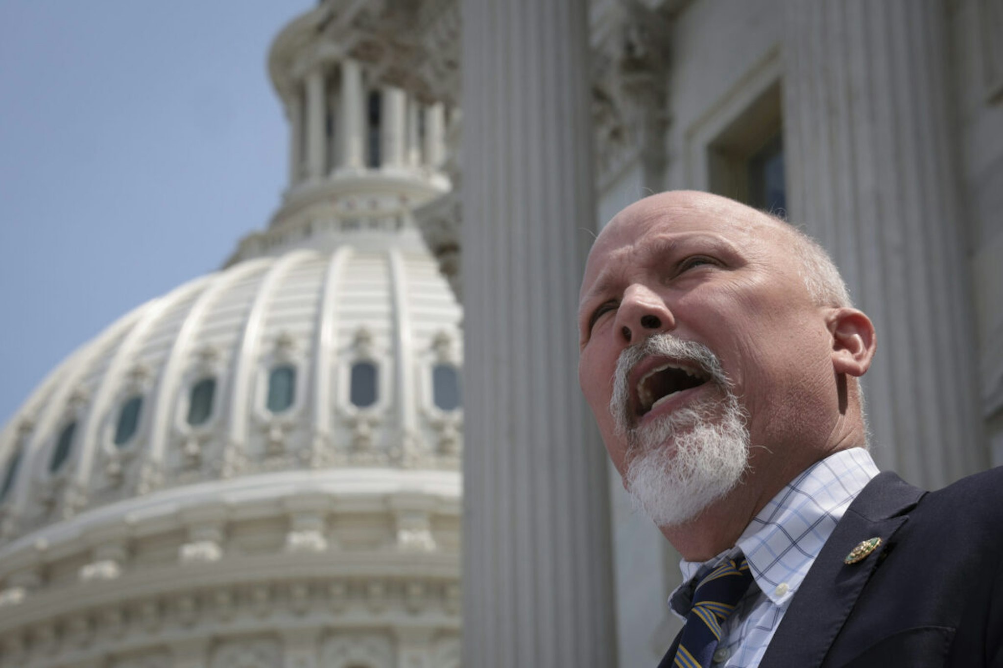 Rep. Chip Roy (R-TX) speaks during a press conference outside the U.S. Capitol on May 17, 2023 in Washington, DC.