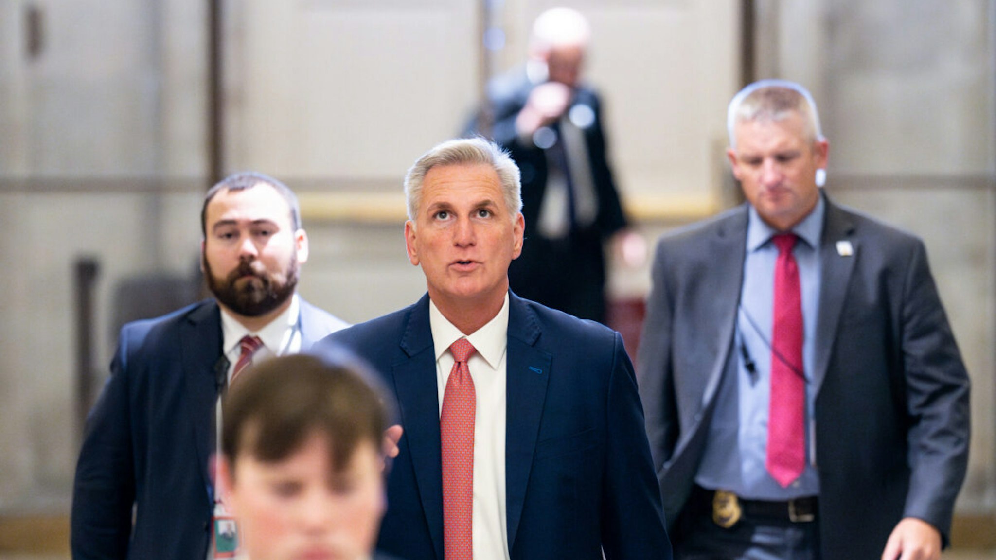 Speaker of the House Kevin McCarthy, R-Calif., arrives in the Capitol on Tuesday, July 11, 2023.