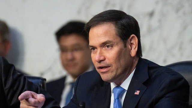 Vice chair Marco Rubio, R-Fla., speaks during the confirmation hearing for Lieutenant General Timothy Haugh, nominee to be the Director of the National Security Agency, and Michael Casey, nominee to be the Director of the National Counterintelligence and Security Center, in the Senate Intelligence Committee on Wednesday, July 12, 2023.