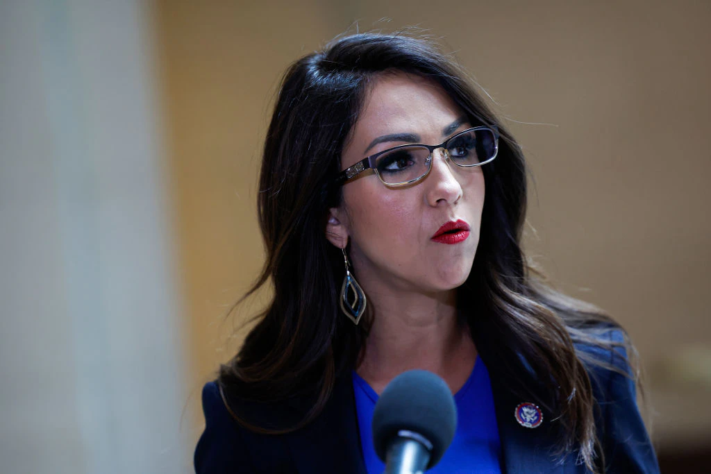 WASHINGTON, DC - JULY 13: Rep. Lauren Boebert (R-CO) speaks to reporters after attending a briefing with U.S. Secret Service officials on the cocaine substance found at the White House on July 13, 2023 in Washington, DC. U.S. Secret Service officials briefed members of the House Oversight Committee about the discovery of the substance in the lobby area of the West Wing and announced that their investigation had been concluded after finding no suspect.